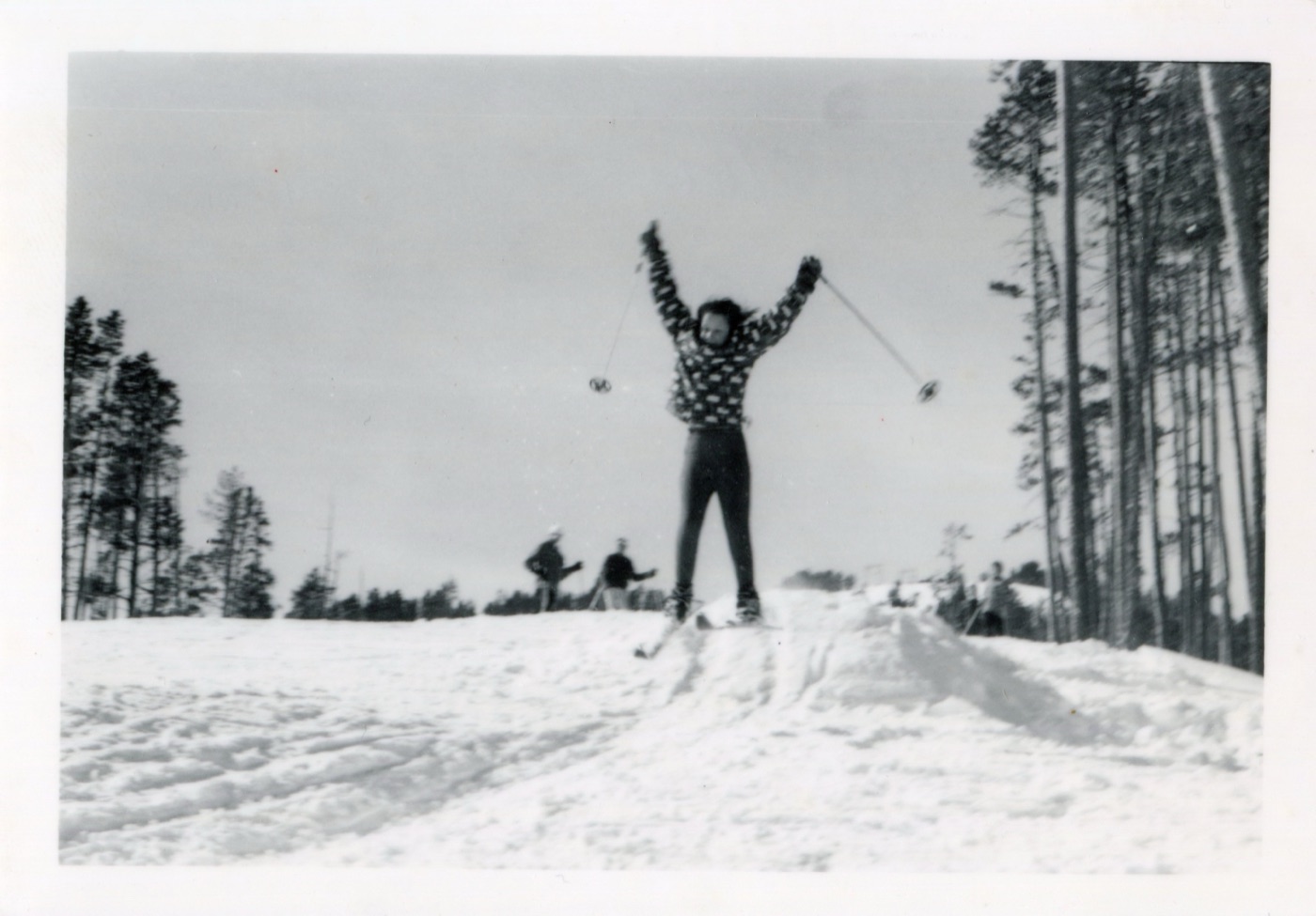 1966 — Cindy Hall mid-jump, arms in the air