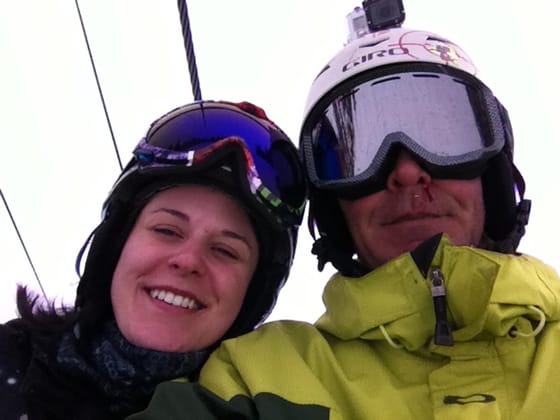 Friends on lift — Brit Buchan